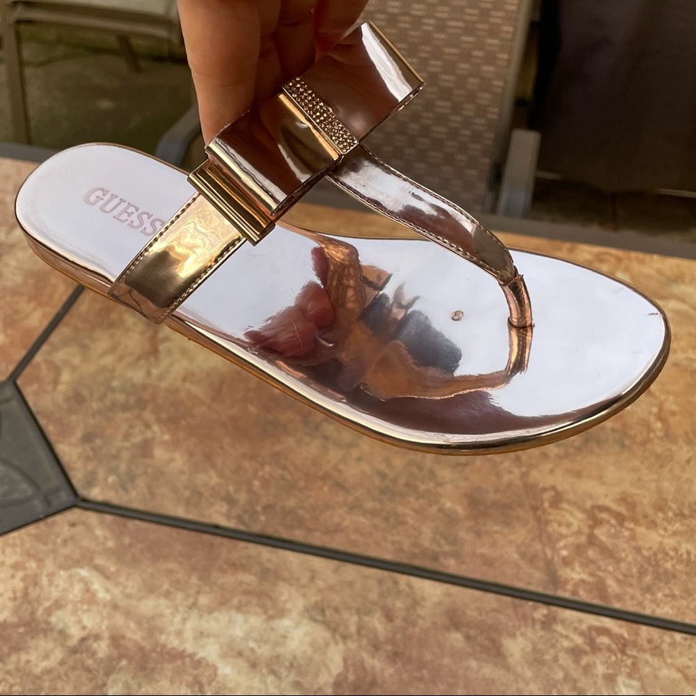 Guess Rose Gold Sandals with Bow